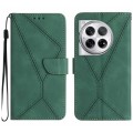For OnePlus 12 5G Global Stitching Embossed Leather Phone Case(Green)