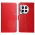 For OnePlus 12 5G Global Y-shaped Pattern Flip Leather Phone Case(Red)