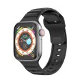 For Apple Watch 9 45mm Dot Texture Fluororubber Watch Band(Black)