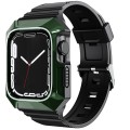 For Apple Watch 9 41mm PC Rugged Case Integrated TPU Watch Band(Green)