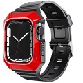 For Apple Watch 9 41mm PC Rugged Case Integrated TPU Watch Band(Red)