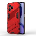 For Realme C53 4G Punk Armor 2 in 1 PC + TPU Phone Case with Holder(Red)