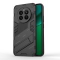 For Realme 12+ 5G Global Punk Armor 2 in 1 PC + TPU Phone Case with Holder(Black)