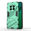 For Realme 12+ 5G Global Punk Armor 2 in 1 PC + TPU Phone Case with Holder(Green)