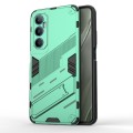 For Realme C65 4G Global Punk Armor 2 in 1 PC + TPU Phone Case with Holder(Green)