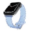 For Apple Watch 9 41mm Diamond Texture Lace Clear TPU Watch Band(Blue)