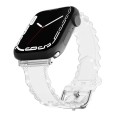 For Apple Watch 9 41mm Diamond Texture Lace Clear TPU Watch Band(Transparent)