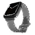 For Apple Watch 9 45mm Diamond Texture Lace Clear TPU Watch Band(Black)