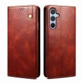 For Samsung Galaxy A35 5G Oil Wax Crazy Horse Texture Leather Phone Case(Brown)