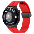 For Huawei Watch 4 / Watch 4 Pro Folding Buckle Silicone Watch Band(Red)