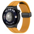 For Huawei Watch 4 / Watch 4 Pro Folding Buckle Silicone Watch Band(Yellow)