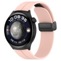 For Huawei Watch 4 / Watch 4 Pro Folding Buckle Silicone Watch Band(Light Pink)