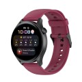For Huawei Watch 4 / Watch 4 Pro Solid Color Silicone Stainless Steel Black Buckle Watch Band(Wine R