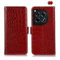 For OnePlus Ace 3 / 12R Crocodile Top Layer Cowhide Leather Phone Case(Red)