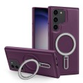 For Samsung Galaxy S23 5G MagSafe Magnetic Holder Phone Case(Purple)