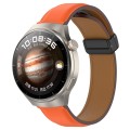 For Huawei Watch 4 / Watch 4 Pro Folding Buckle Genuine Leather Watch Band(Orange)