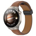 For Huawei Watch 4 / Watch 4 Pro Folding Buckle Genuine Leather Watch Band(Brown)