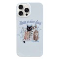 For iPhone 15 Pro Max Painted Pattern PC Phone Case(SWEET Cats)