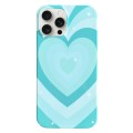 For iPhone 15 Pro Painted Pattern PC Phone Case(Green Love)