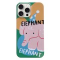 For iPhone 15 Pro Painted Pattern PC Phone Case(Elephant)