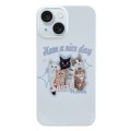 For iPhone 15 Painted Pattern PC Phone Case(SWEET Cats)