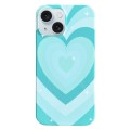For iPhone 15 Painted Pattern PC Phone Case(Green Love)