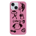 For iPhone 15 Painted Pattern PC Phone Case(Lonely Dog)