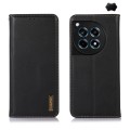For OnePlus Ace 3 / 12R KHAZNEH Nappa Top Layer Cowhide Leather Phone Case(Black)