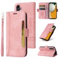 For Samsung Galaxy A15 BETOPNICE Dual-side Buckle Leather Phone Case(Pink)