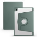 For Samsung Galaxy Tab A8 Acrylic 360 Degree Rotation Smart Tablet Leather Case(Dark Green)