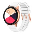 For Amazfit GTR Mini / Bip 3 / Bip 3 Pro 20mm Solid Color Rose Gold Buckle Silicone Watch Band(White