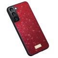 For Samsung Galaxy S23+ 5G SULADA Glittery TPU + Handmade Leather Phone Case(Red)