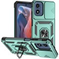 For Motorola Moto G Play 5G 2024 Sliding Camshield Holder Phone Case(Dark Green)