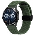 For Garmin VivoMove Trend / Luxe / Style 20mm Magnetic Fold Clasp Woven Watch Band(Green)