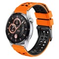 For Huawei Watch4 / 4 Pro / Watch3 / 3 Pro 22mm Double-row Hole Two-color Silicone Watch Band(Orange