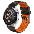 For Huawei Watch4 / 4 Pro / Watch3 / 3 Pro 22mm Double-row Hole Two-color Silicone Watch Band(Black