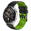 For Huawei Watch4 / 4 Pro / Watch3 / 3 Pro 22mm Double-row Hole Two-color Silicone Watch Band(Black