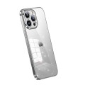 For iPhone 15 Pro Max SULADA Electroplated Transparent Glittery TPU Phone Case(Silver)