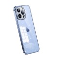 For iPhone 15 Pro Max SULADA Electroplated Transparent Glittery TPU Phone Case(Blue)