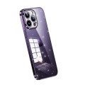 For iPhone 15 Pro Max SULADA Electroplated Transparent Glittery TPU Phone Case(Purple)