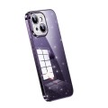 For iPhone 15 SULADA Electroplated Transparent Glittery TPU Phone Case(Purple)