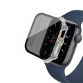 For Apple Watch SE 40mm Frosted PC + Anti-spy Tempered Film Integrated Watch Protective Case(Transpa