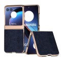 For Motorola Razr 40 Ultra Nano Plating Retro Litchi Texture PU Phone Case(Blue)