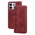 For Xiaomi Redmi Note 13 4G Frosted Business Magnetic Horizontal Flip PU Phone Case(Brown)
