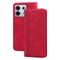 For Xiaomi Redmi Note 13  5G Frosted Business Magnetic Horizontal Flip PU Phone Case(Red)