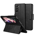 For Samsung Galaxy Z Fold5 SULADA All-inclusive Magnetic Snap Flip Leather Phone Case(Black)