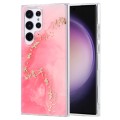 For Samsung Galaxy S23 Ultra 5G Coloured Glaze Marble Phone Case(Pink Gold)