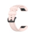 For Garmin Fenix 7S Pro 42mm Pure Color Silicone Watch Band(Pink)