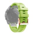 For Garmin Fenix 7S Pro 42mm Rose Gold Buckle Silicone Watch Band(Green)