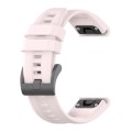 For Garmin Fenix 7S Pro 42mm Solid Color Silicone Watch Band(Pink)